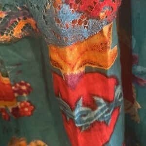 Frida flame hearts skirt. Great quality. Luxury fabric. Nj couture 39 long